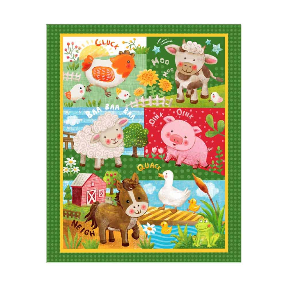 Wee Ones Farm Animals Panel 36" Fabric Yardage