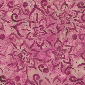 Rio Carnival Purple Flower Batik Fabric Yardage
