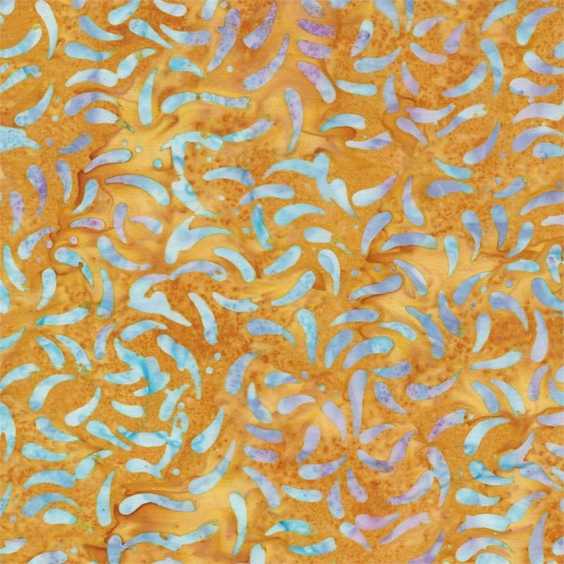 Cotton Candy Gold Swoosh Batik Fabric Yardage