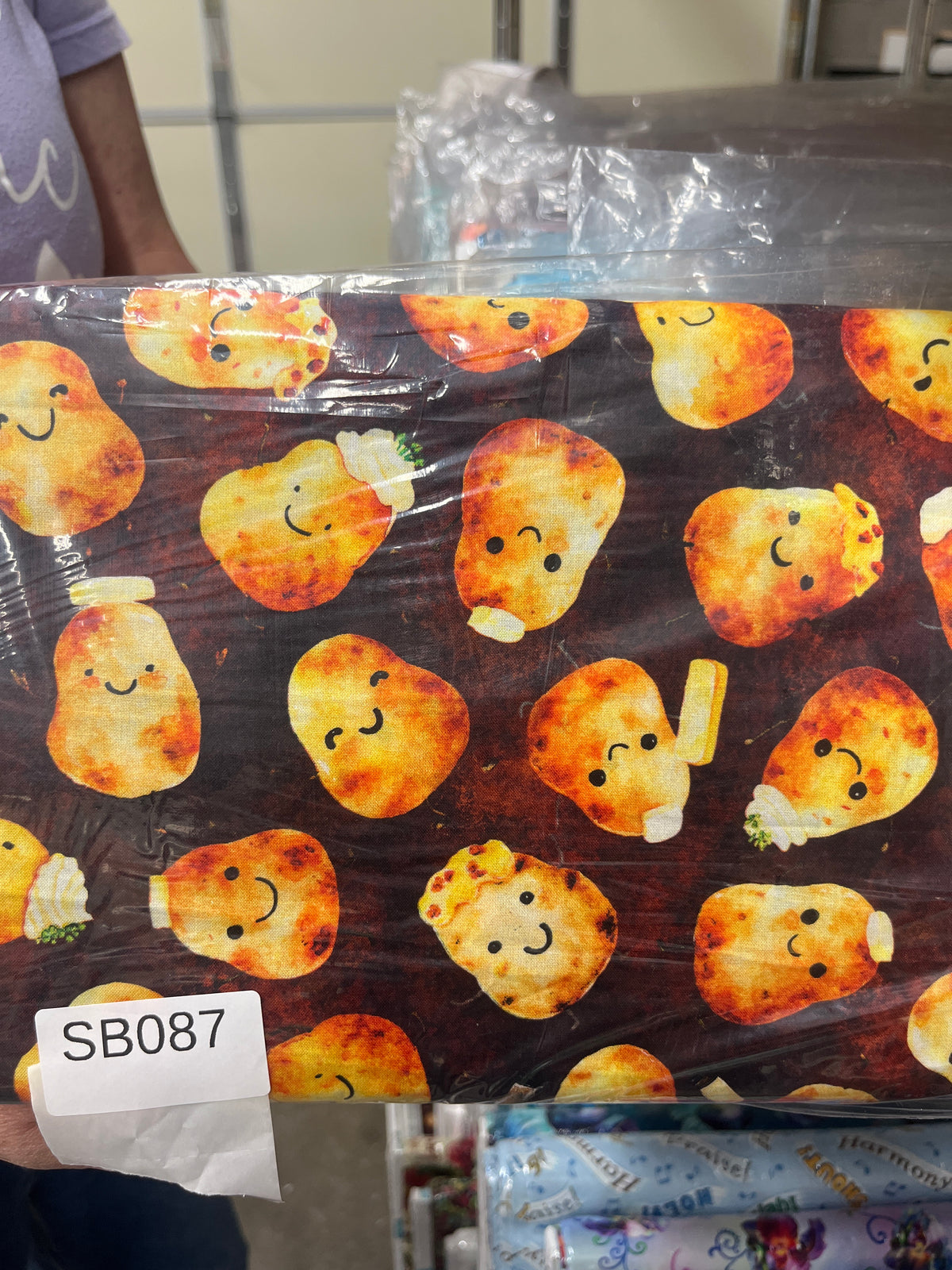 QT Foodie Potato novelty print quilting fabric short bolt