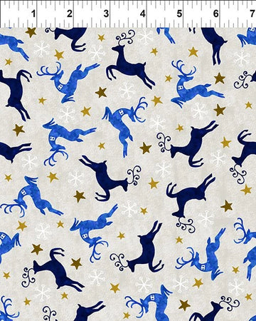 New Snow Cream Reindeer Fabric Yardage