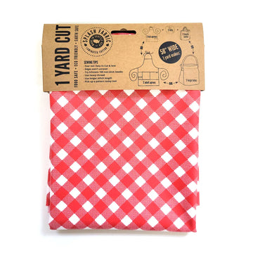 Laminated Cotton, Red Gingham, 1 Yard Precut