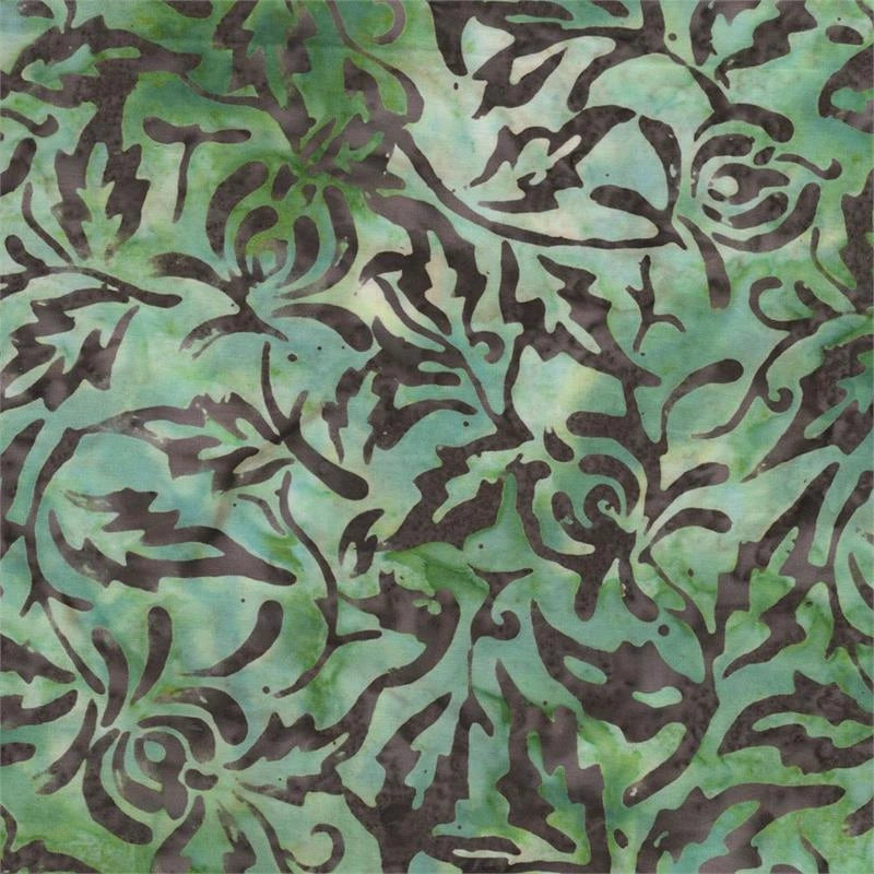Mountain Solace Green Holly Batik Fabric Yardage