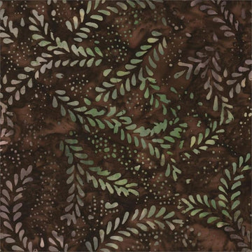 Mountain Solace Brown Sprig Batik Fabric Yardage