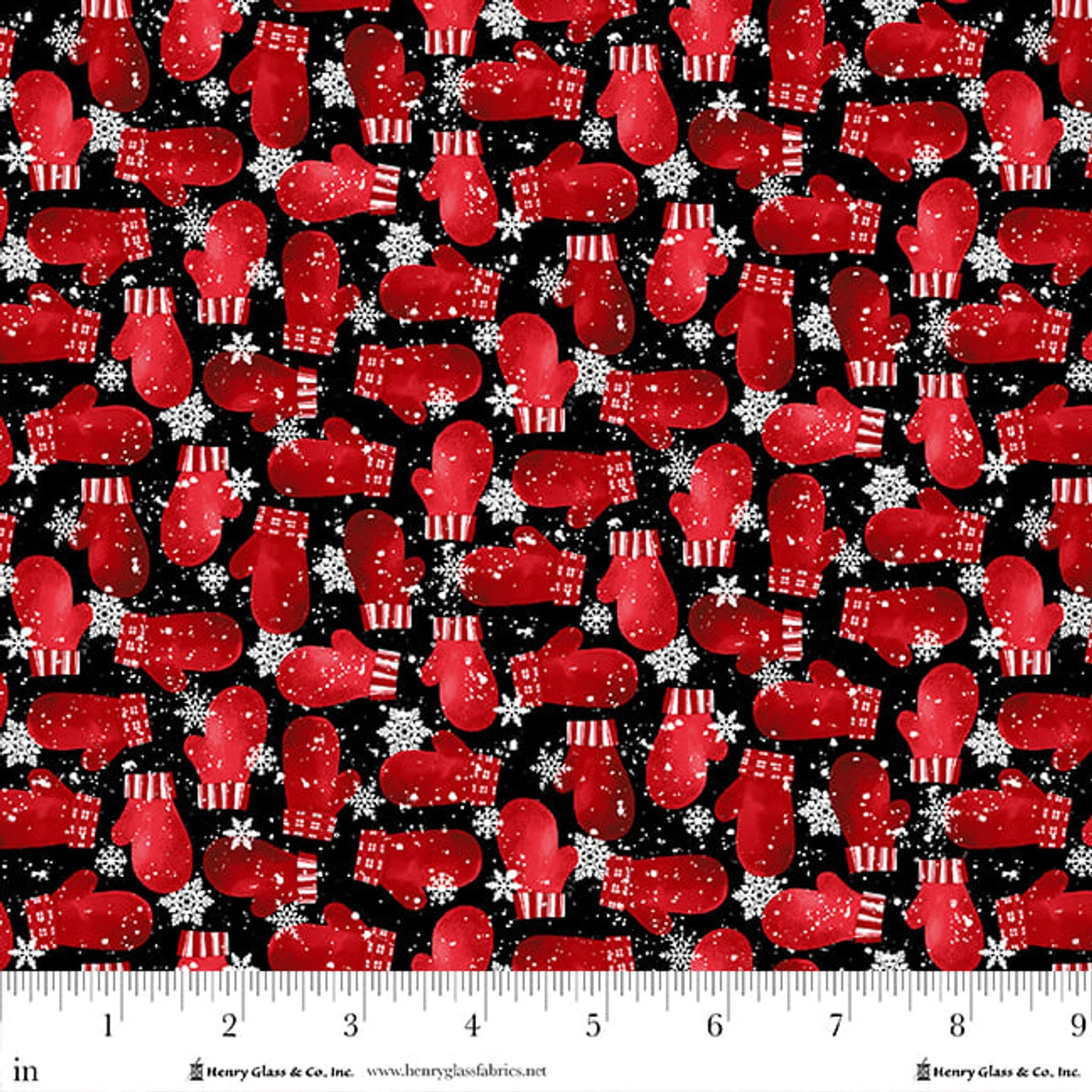 Snow Crew Mittens Flannel Quilt Yardage
