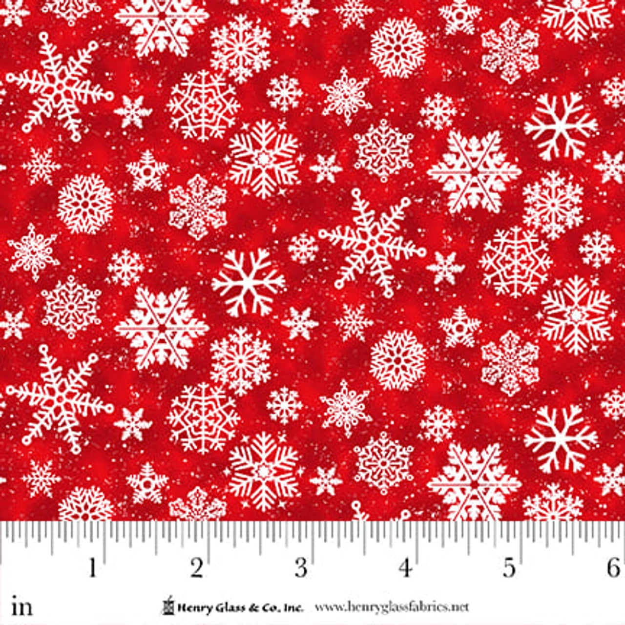 Snow Crew Snowflakes Red Flannel Quilt Yardage