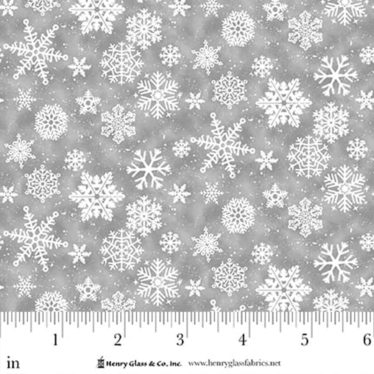 Snow Crew Snowflakes Gray Flannel Quilt Yardage