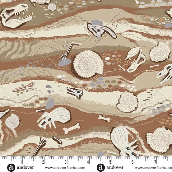 Prehistoric Cream Strata Fabric Yardage