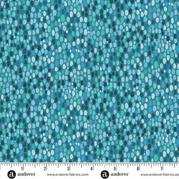 Prehistoric Blue Spot Fabric Yardage