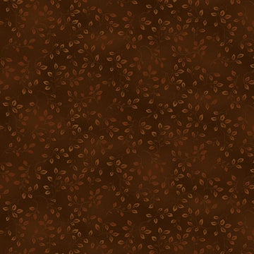 Folio Basics Brown Leaves Fabric Yardage