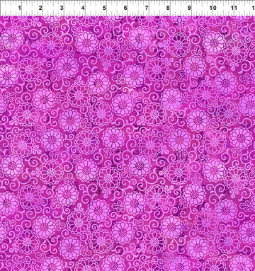 Oriental Gardens Magenta Lace Fabric Yardage