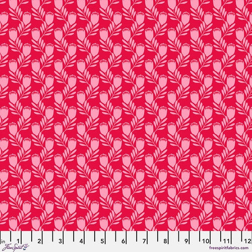 Paradise Blooms Flourishing Flora Ruby Fabric Yardage