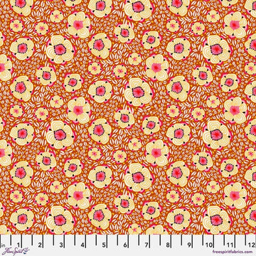 Paradise Blooms Sun Blossoms Copper Fabric Yardage