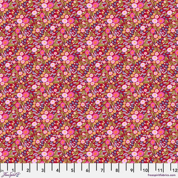 Paradise Blooms Wandering Wildflowers Cherry Fabric Yardage