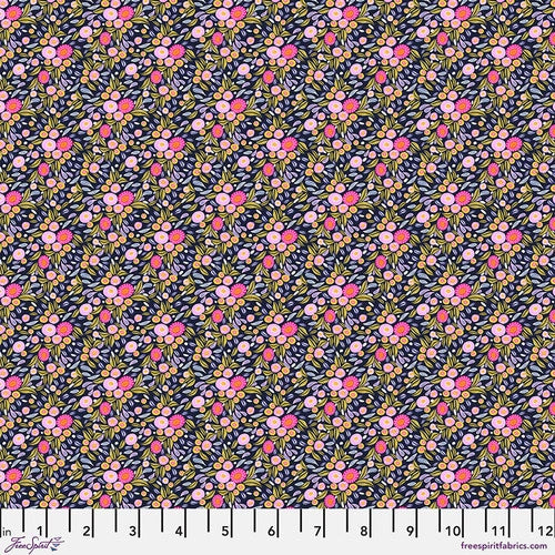 Paradise Blooms Mini Wildflowers Blueberry Fabric Yardage