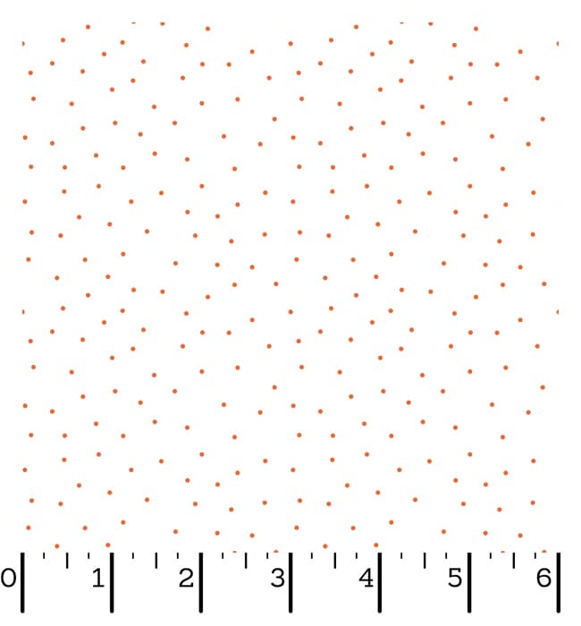 Ruler Kimberbell Basics Tiny Dots White/Orange Fabric Yardage