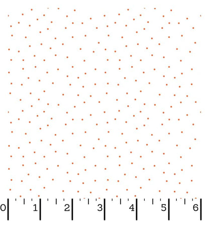 Ruler Kimberbell Basics Tiny Dots White/Orange Fabric Yardage