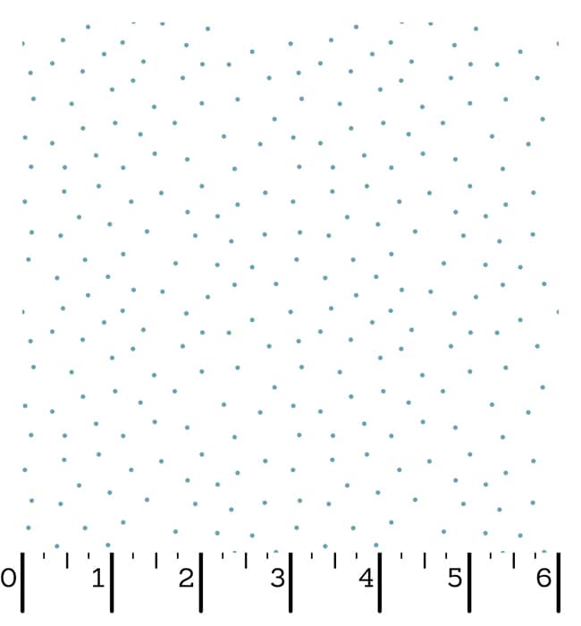 Ruler Kimberbell Basics Tiny Dots White/Teal Fabric Yardage