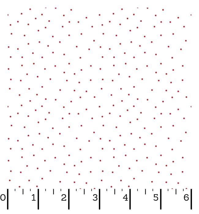 Ruler Kimberbell Basics Tiny Dots White/Red Fabric Yardage