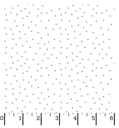 Ruler Kimberbell Basics Tiny Dots White/Red Fabric Yardage