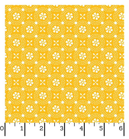 Ruler Kimberbell Basics Dotted Circles Yellow Fabric Yardage