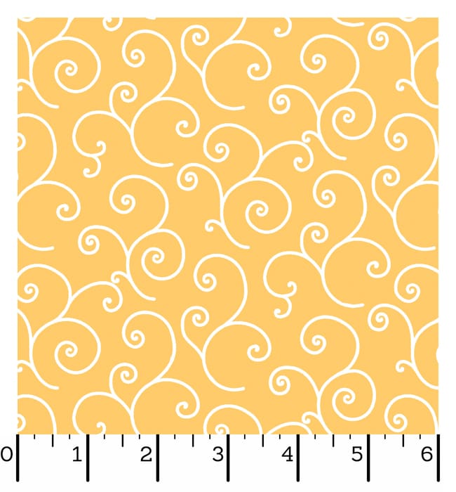 Ruler Kimberbell Basics Scroll Yellow Fabric Yardage