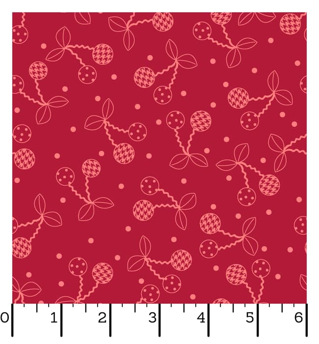 Ruler Kimberbell Basics Cheerful Cherries Red Fabric Yardage