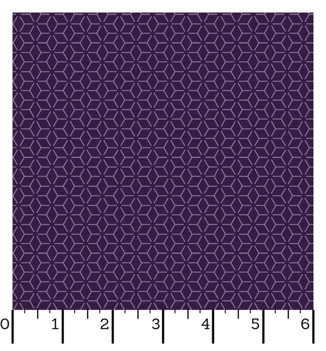 Ruler Kimberbell Basics Connected Stars Purple Fabric Yardage