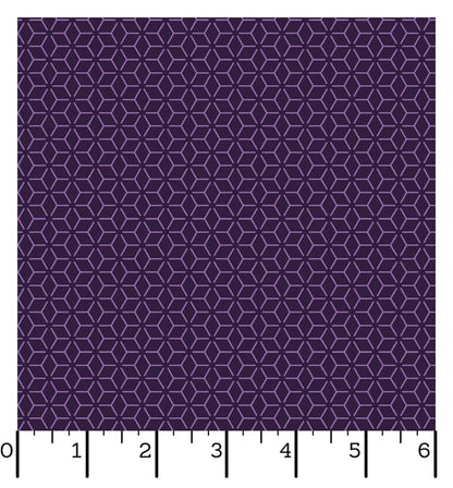 Ruler Kimberbell Basics Connected Stars Purple Fabric Yardage