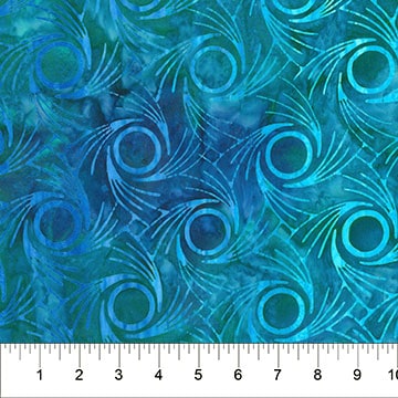 Whirlpool Teal Green Swirl Fabric Yardage