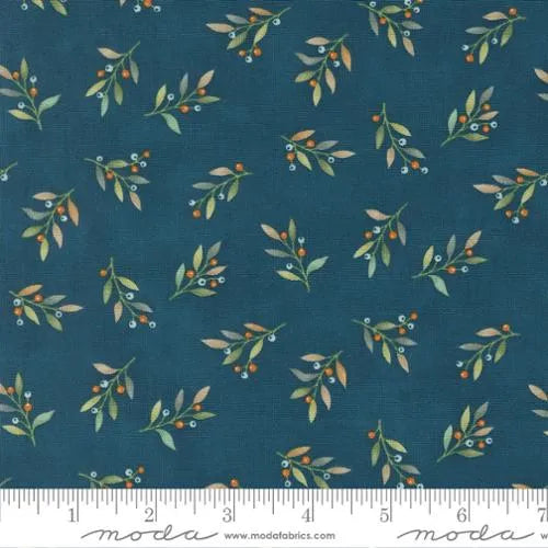 I Love Fall Most of All Blue Leaves Fabric Yardage