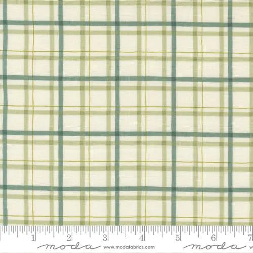 I Love Fall Most of All Blue & Green Plaid Fabric Yardage