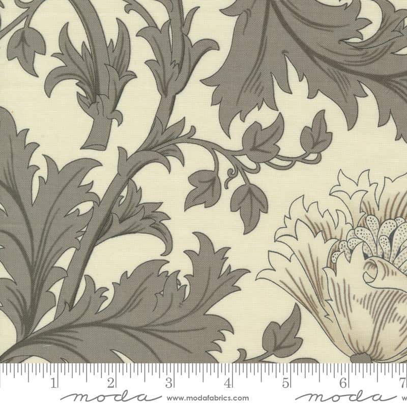 Ebony Suite Anemone Large Floral Porcelain Fabric Yardage