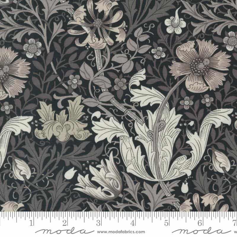 Ebony Suite Compton Floral Vines Ebony Fabric Yardage