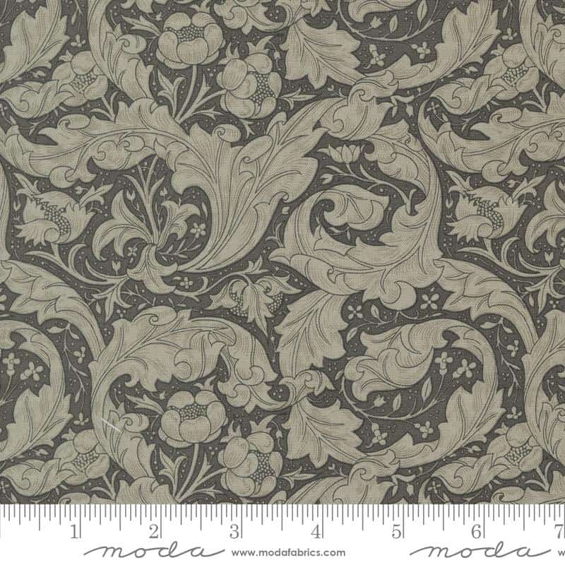 Ebony Suite Compton Floral Vines Ebony Fabric Yardage