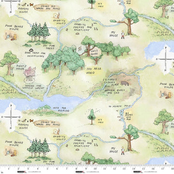 Classic Winnie Map Fabric Yardage