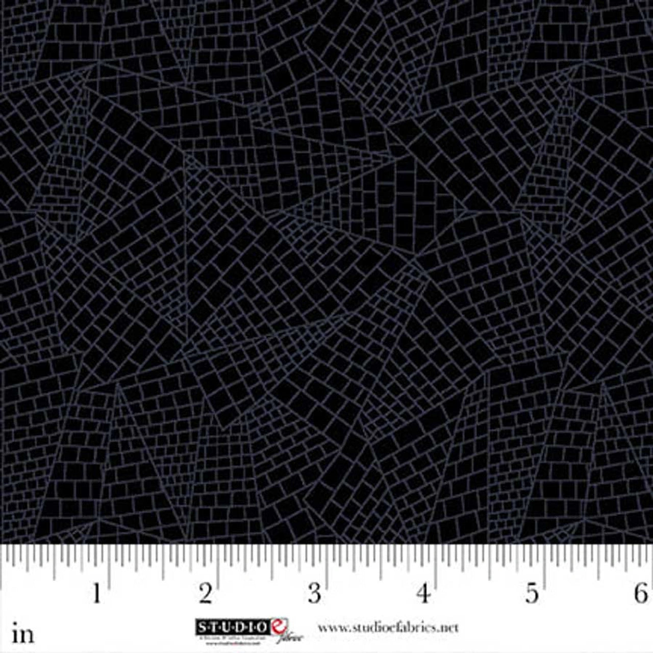 Dark Shadows Black Linear Geometric Fabric Yardage