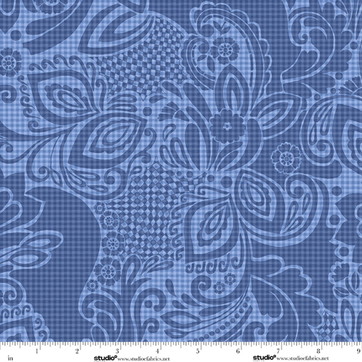 Modern Geometric Blue abstract art 118-inch wide quilt backing fabric