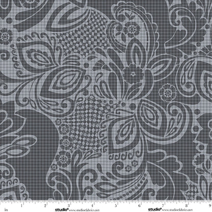 Modern Geometric Gray abstract art 118-inch wide quilt backing fabric