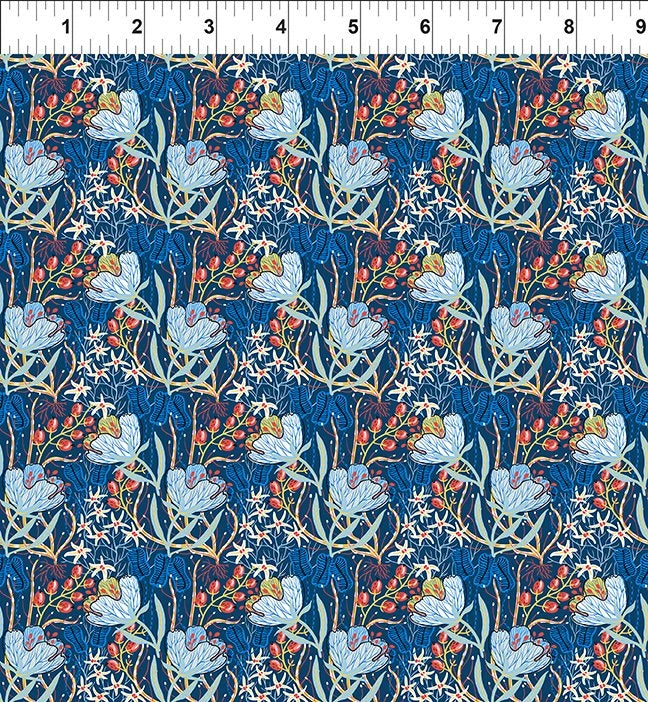 Whimsy Blue Springtime Fabric Yardage