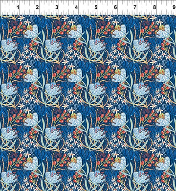 Whimsy Blue Springtime Fabric Yardage
