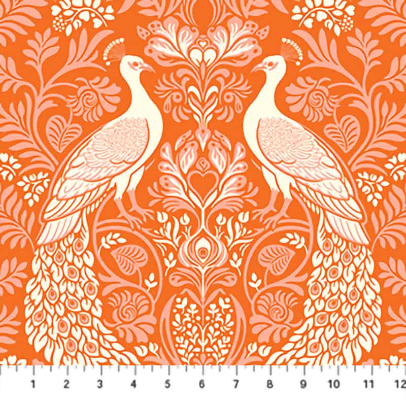 Wild Abandon Tangerine Rogue & Scoundrel Fabric Yardage