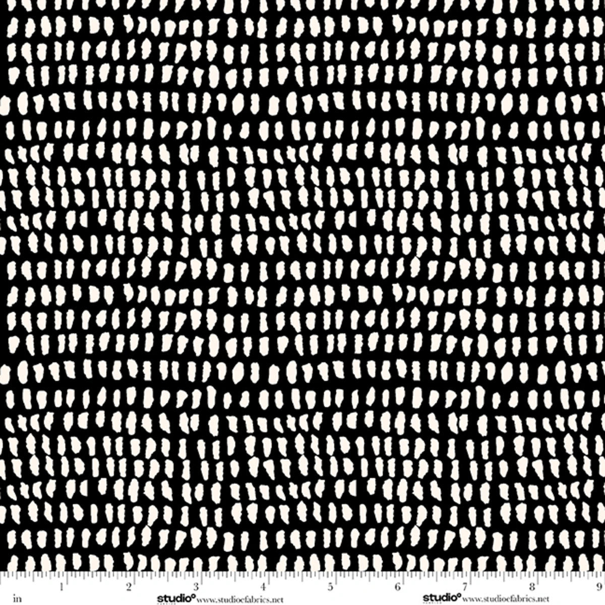 Monochrome Muse Porcelain on Ebony Fabric Yardage - black and white tonal quilting fabric
