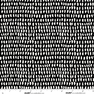 Monochrome Muse Porcelain on Ebony Fabric Yardage