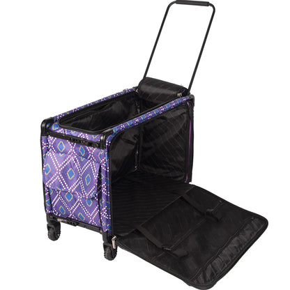 Tutto 24" Purple Diamond Sewing Machine Case On Wheels XL