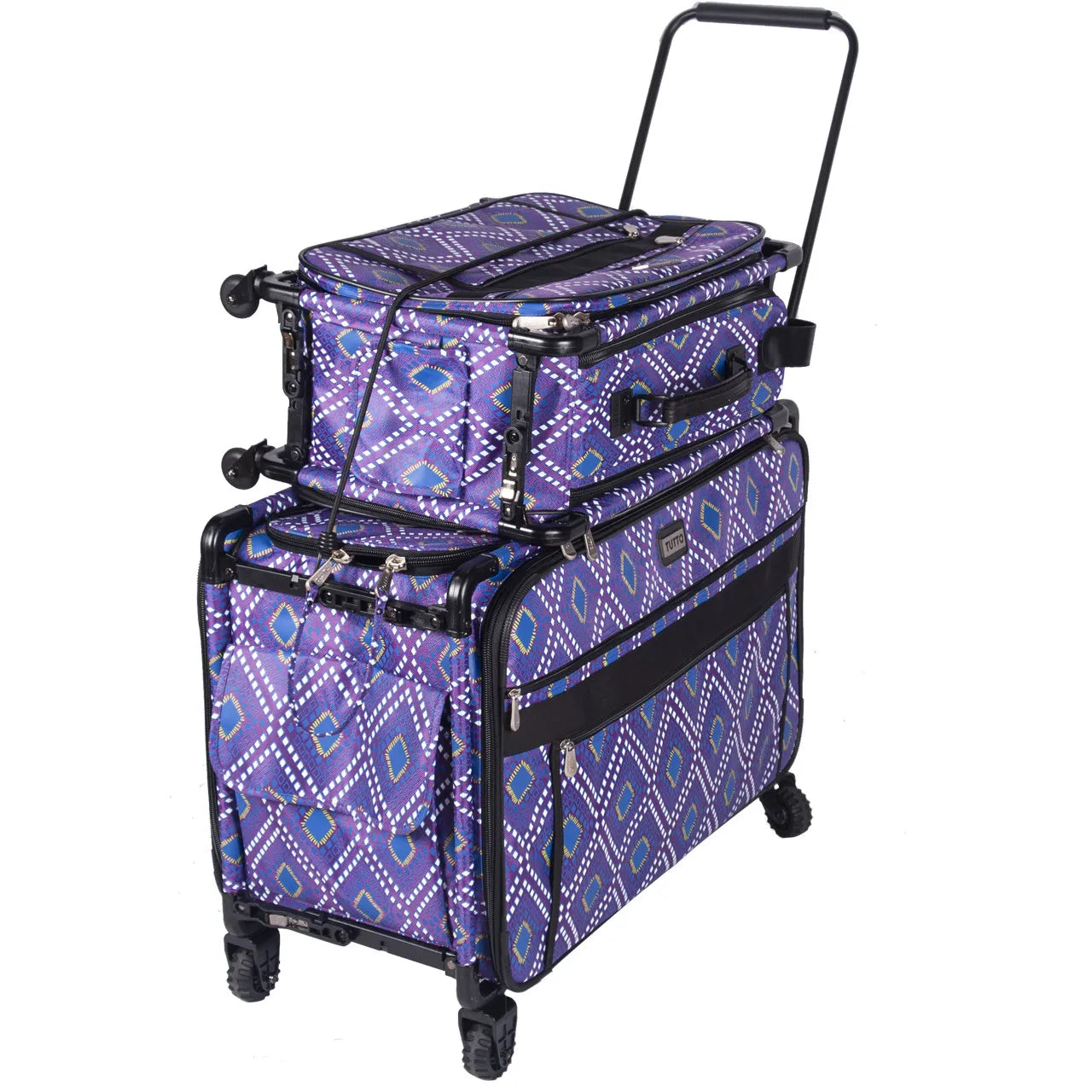 Tutto 24" Purple Diamond Sewing Machine Case On Wheels XL