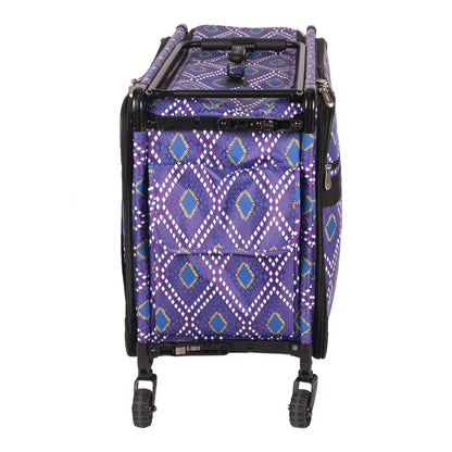 Tutto 24" Purple Diamond Sewing Machine Case On Wheels XL