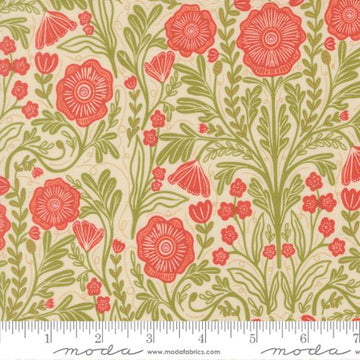 The Henhouse Poppy Florals Cloud Fabric Yardage - quilt fabric for sewing and quilting projects
