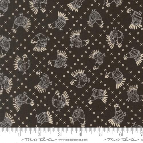 The Henhouse Cross Stitch Chickens Novelty Iron Fabric Yardage - quilt fabric for sewing and quilting projects