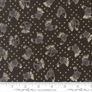 The Henhouse Cross Stitch Chickens Novelty Iron Fabric Yardage - quilt fabric for sewing and quilting projects